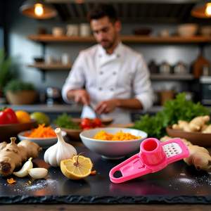 Hijunmi Mini <b>Grater</b> Tool Rose Red Plastic Multifunction Manual Kitchen Specialty Tool <b>for</b> Garlic Ginger <b>Nutmeg</b> Vegetables - Product Image 5