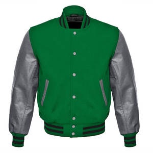 Veste universitaire en laine de style Letterman de haute qualité pour hommes, logo personnalisé, col montant, devant, vêtements de rue d'hiver, toile, OEM, vente en gros - Product Image 1
