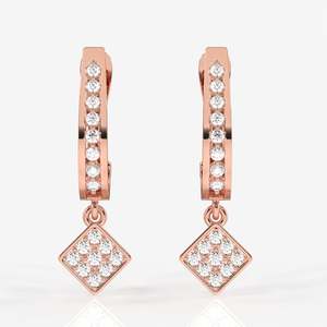 Aros de Moissanita Diamond Dew, Pendientes de Oro de 18K - Product Image 6