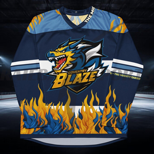 Tenues de hockey sur glace 100 % polyester respirantes et anti-humidité de qualité supérieure, personnalisables en gros pour usines, avec design sur mesure - Product Image 3