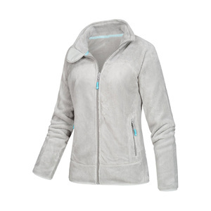 Chaqueta polar de corte moderno con cuello levantado y cremallera para mujer, suave y cómoda, chaqueta cálida transpirable y duradera al por mayor - Product Image 4