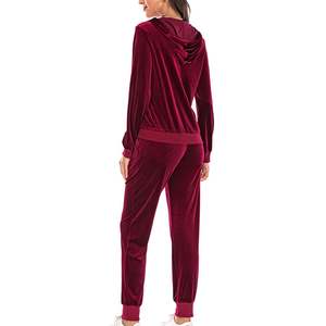 Ensemble survêtement en velours d'hiver pour femmes grande taille personnalisé, deux pièces, jogging, survêtement avec capuche, léger et respirant - Product Image 5