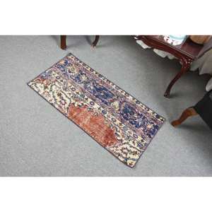 Handmade Traditional Beige Wool <b>Rug</b> 1.6 X 3.3ft Turkish Patchwork Rectangle Latex Backing for Living Room or <b>Bedroom</b> - Product Image 4