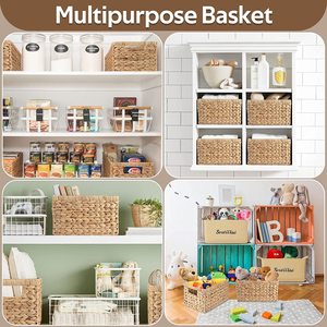 Cestas de mimbre rectangulares tejidas multifuncionales personalizadas, Material de PC para almacenamiento de jacinto de agua para uso en lavandería, contenedores al por mayor - Product Image 3