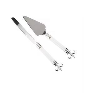 Stainless Steel Cake Server Platter <b>Pastry</b> <b>Knife</b> Cake Cutting Server Set with Acrylic Handle - Product Image 1
