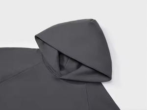 Pull-over uni en coton unisexe avec logo personnalisé Vente en gros Tissu français Saison d'automne Col à capuche Sweat à capuche unisexe sans ficelles de créateur - Product Image 4