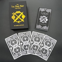 Cartes de tarot et d'oracle de qualité supérieure, personnalisées, avec impression holographique dorée et livret