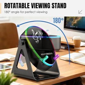 Không Dây <span class=keywords><strong>Mini</strong></span> Loa H68 RGB Ánh Sáng Đa Chức Năng Loa 180 Xoay Âm Thanh Stereo Loa Với Bộ Sạc Không Dây - Product Image 3