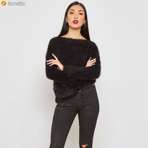 2022สเวตเตอร์แบบสวมหัวให้ความอบอุ่นในฤดูหนาวของผู้หญิงวัสดุขนสัตว์คุณภาพสูงพิมพ์ลายลำลองตกแต่งขนาดฟรีไซส์ - Product Image 3