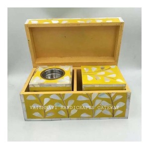 Increíble Obra de Arte India, Quemador de Incienso de Ramadán con Incrustaciones de Nácar Blanco y Amarillo, Tamaño Personalizado VAISHNAVI para Hoteles y Resorts - Product Image 1