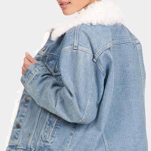 Elegant Women Winter Imitation Fox <b>Fur</b> Collar Denim <b>Jacket</b> Women Loose <b>Short</b> Outerwear With Belt and Zipper - Product Image 4