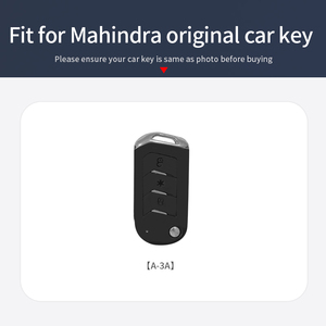Fundas para llaves de coche, Funda de cuero de fibra de carbono para llaves con Mahindra Scorpio XUV 300 Marazzo XUV 700 XUV 400 EV Bolero Thar, llave de 3 botones - Product Image 2