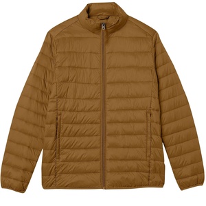 Veste matelassée à capuche décontractée pour homme et femme en nylon de couleur unie avec logo personnalisé, vente en gros - Product Image 2