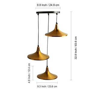 Lustre en fer écologique de 32.9 pouces avec abat-jour pour la décoration intérieure pendant Diwali - Product Image 4