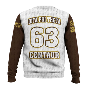 Iota Phi Theta 1963 pull en tricot acrylique Chenille lettre grecque pull fraternité vêtements hiver vêtements grecs - Product Image 3