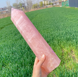 Torre de cuarzo rosa grande de alta calidad, punto de piedra preciosa Natural, punto de cuarzo rosa grande, torre de varita de cristal de cuarzo rosa a granel - Product Image 4