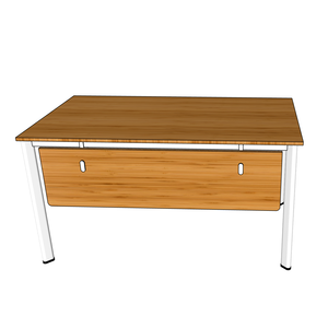 BFOB006-140x80cm Oval Bamboo Laptop <b>Desk</b> with <b>Foldable</b> Adjustable Iron Legs and Drawer for Living Room - Product Image 2