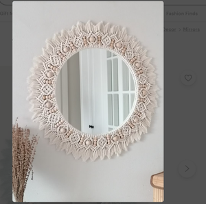 Espejo con cuentas verdes | Guardería | Decoración de pared | Inauguración de la casa y regalo del Día de la madre Decoración para sala de estar Espejo bohemio Envío exprés - Product Image 2