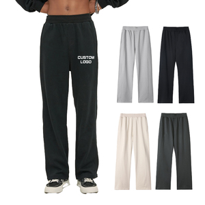 Pantalones de chándal acampanados con logotipo personalizado, ropa de calle para hombre, pantalones de Jogger de algodón 100% de alta calidad, pantalones de chándal Acampanados para hombre - Product Image 2