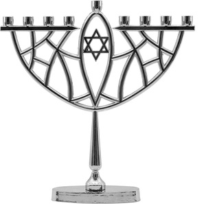 Narciso Hanukkah Menorah 9 Rama Árbol Estilo Judío Religioso Candelabro Impermeable Chanukah Judío Vacaciones Regalo - Product Image 4