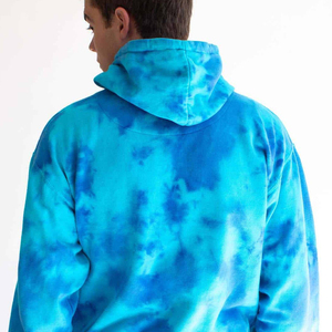 Sweat à capuche unisexe en coton tissu éponge respirant imprimé graphique tie-dye vintage avec impression numérique sur le devant, tie-dye, taille plus - Product Image 5