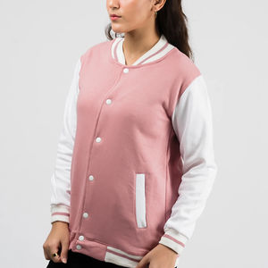 Usine directe de haute qualité personnalisé brodé vestes universitaires pour femmes à la mode manteaux de sport longue conception de Letterman respirante - Product Image 6