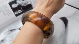 Brazaletes de resina hechos a mano de primera calidad con flores secas reales y piedras naturales, joyería de moda elegante para mujer - Product Image 4