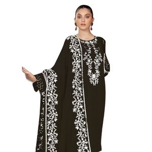 Pakistanais pur Georgette broderie travail Kurtis formel Satin extensible Duppata Sal-war costume Collection pour les fêtes - Product Image 1