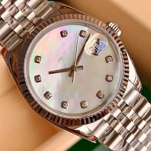 Relojes de Lujo para Parejas, Diseño de Alta Gama, Caja de Acero Inoxidable Plateado 904L, Cristal de Zafiro, Esfera con Indicadores de Madreperla, Digitales - Product Image 4