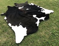 Tapis en peau de vache-Tapis en peau de vache noir et blanc-Tapis de salon-Tapis à poils-Tapis tricolores-Cuir de vache bringé-Tapis ottoman-Tapis doux