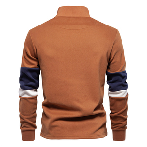 Sudadera con cuello de manga larga con logotipo personalizado, sudaderas con capucha informales de alta calidad de color contrastante de talla europea para hombre - Product Image 6