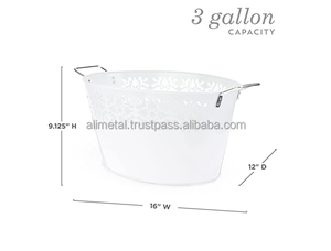 Baignoires à bouteilles galvanisées blanches et refroidisseurs à vin ou à champagne pour les fêtes intérieures et extérieures et entièrement personnalisables. - Product Image 6