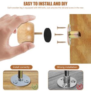 ชุดเปลี่ยนขาโซฟาทำจากไม้ยางพาราสำหรับห้องนั่งเล่นและห้องนอนดีไซน์แบบดั้งเดิม - Product Image 4