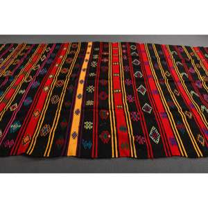 Tapis Kilim vintage 7x12,5 pieds, tapis turc, tapis en laine abstrait noir - Product Image 2