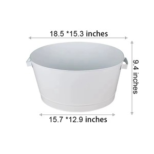 อ่างแช่ไวน์โลหะสไตล์วินเทจที่แช่เบียร์แชมเปญเหมาะสำหรับงานปาร์ตี้ในสวนบาร์หรือใช้ในร่ม - Product Image 2