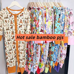 Pakaian Tidur Bayi Perempuan Serat Bambu Musim Semi, Romper Resleting Bayi Baru Lahir, Siap Kirim, Piyama Bambu Balita Laki-laki - Product Image 1