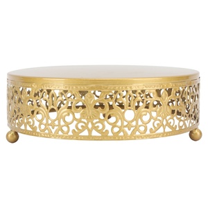 Soporte de pastel de Metal dorado de lujo Premium, diseño elegante duradero para bodas, fiestas, pasteles, magdalenas, postres - Product Image 1