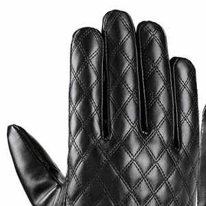 Nouvelle arrivée de gants en cuir d'hiver imperméables au doigt complet de gants en cuir d'hiver légers à la mode - Product Image 6