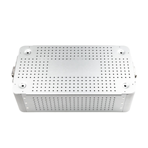 กล่องอบฆ่าเชื้อเครื่องมือผ่าตัดอะลูมิเนียมแบบมีรูพรุนพร้อมฝาปิด - Product Image 2