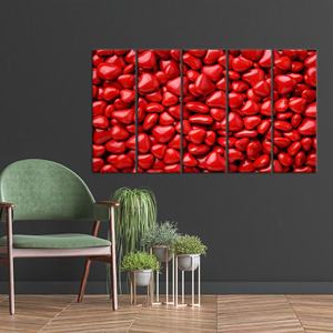 ภาพพิมพ์แคนวาสลายหัวใจ: ของตกแต่งผนังห้องครัวสไตล์โมเดิร์น, ภาพพิมพ์แคนวาส, ชุดแคนวาส 5 ชิ้น - Product Image 1