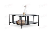 Table basse moderne en métal à hauteur réglable, noire, style minimaliste européen, meubles de salon pour la décoration de la maison