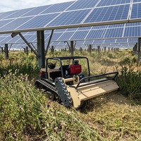 Tondeuse à fléaux radiocommandée sur chenilles, robuste, 16 CV, à essence, pour pentes de fermes solaires
