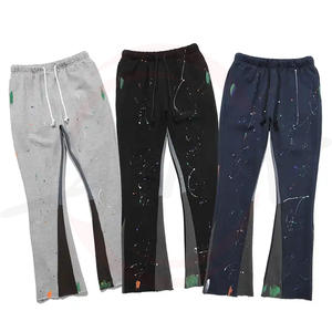 High Quality Custom Vintage French Terry Men's Flared Sweatpants Wholesale Mid Waist Sport Style Cotton Custom Logo - Product Image 6