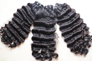 Cheveux bruts vietnamiens de haute qualité cheveux de trame ondulés profonds cheveux soyeux et doux non traités - Product Image 4