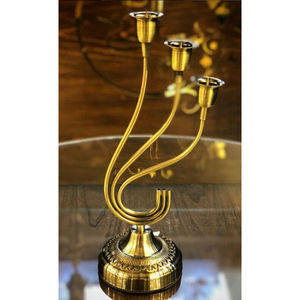 Bougeoir décoratif de table de maison de conception classique fait de chandelier de matériel en métal d'or pour le bougeoir de vaisselle de fête de mariage - Product Image 4