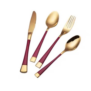 Ensemble de couverts en acier inoxydable de qualité supérieure, ensemble de fourchettes et de cuillères, finition mate naturelle écologique pour les restaurants et les hôtels - Product Image 1