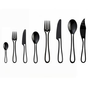 Cuillère/fourchette en acier miroir ensemble de cuillères à salade 3 pièces faites à la main nourriture et cuillères à soupe de riz confortables - Product Image 2