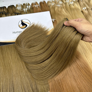 Nouvelle tendance nouvelle trame mise à niveau trame nouée à la main extension de cheveux de trame de couleur foncée douce et mince cheveux humains vietnamiens - Product Image 2