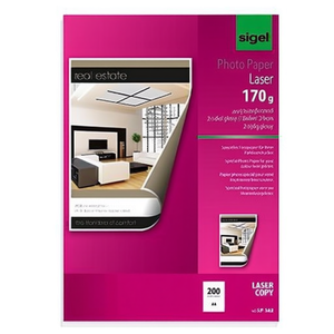 Papel Fotográfico Blanco Brillante SIGEL de Alto Brillo, 170 g/m², DIN A4, 21 x 29,7 cm, 200 Hojas/Paquete - Product Image 2