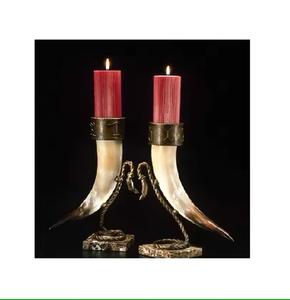 Support de bougie en corne rustique fait main au design unique pour la décoration de table, artisanat naturel, durable, écologique, en gros - Product Image 4